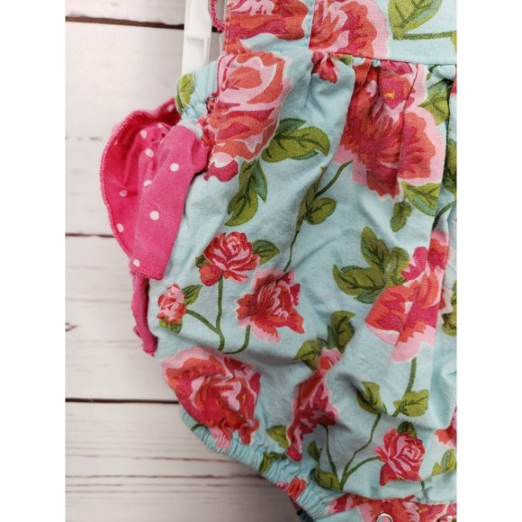Serendipity Clothing Co. Bubble Romper Bow Pink Flowers Ruffles Polka Dots 12 Mt - Picture 9 of 11